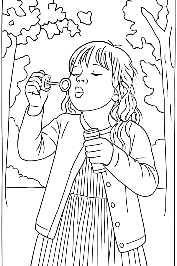 A photo turned into a coloring page