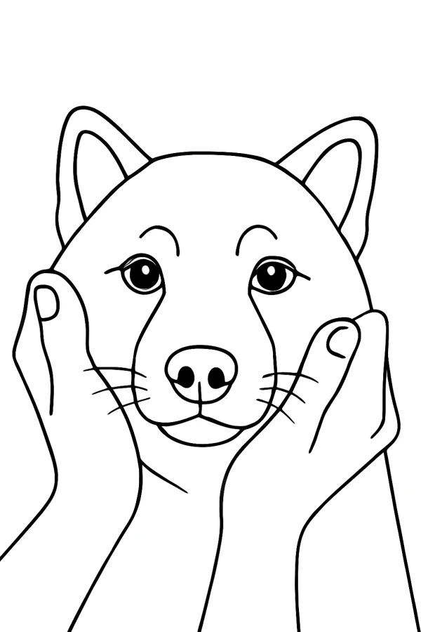 A photo turned into a coloring page