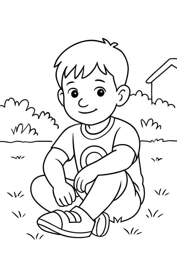 A photo turned into a coloring page